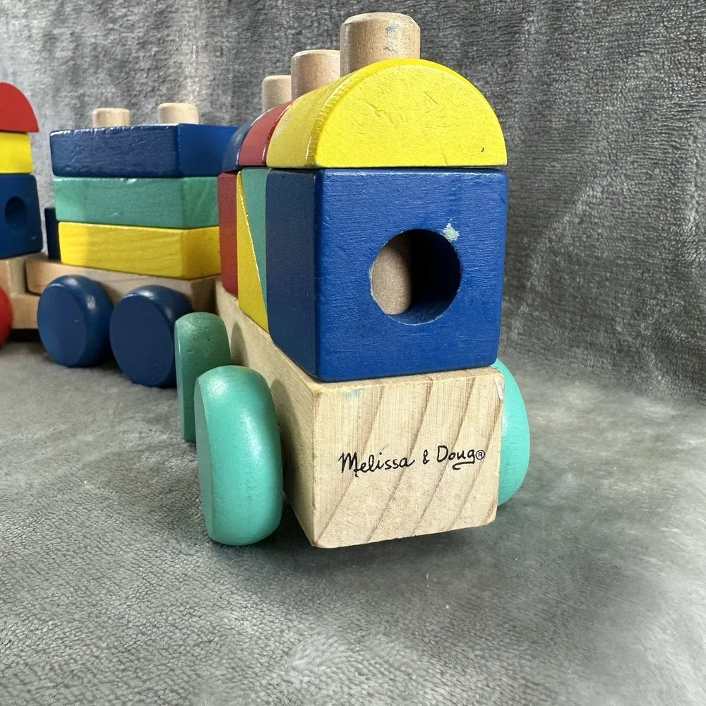 Melissa & Doug Wooden Stacking Train Learning Toy
